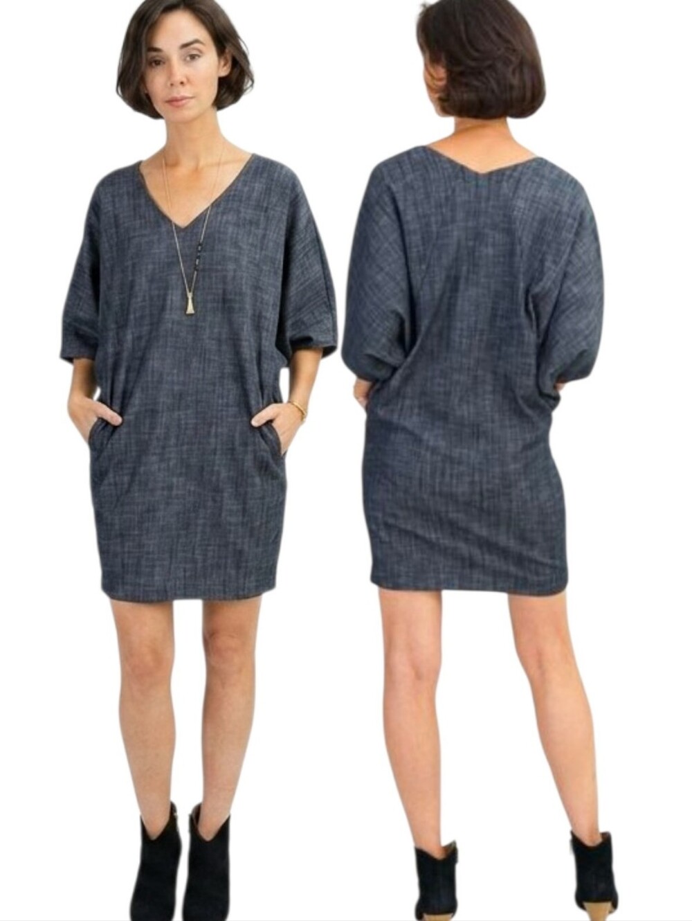 AMY KUSCHEL Denim Wedge Dress - Size 4